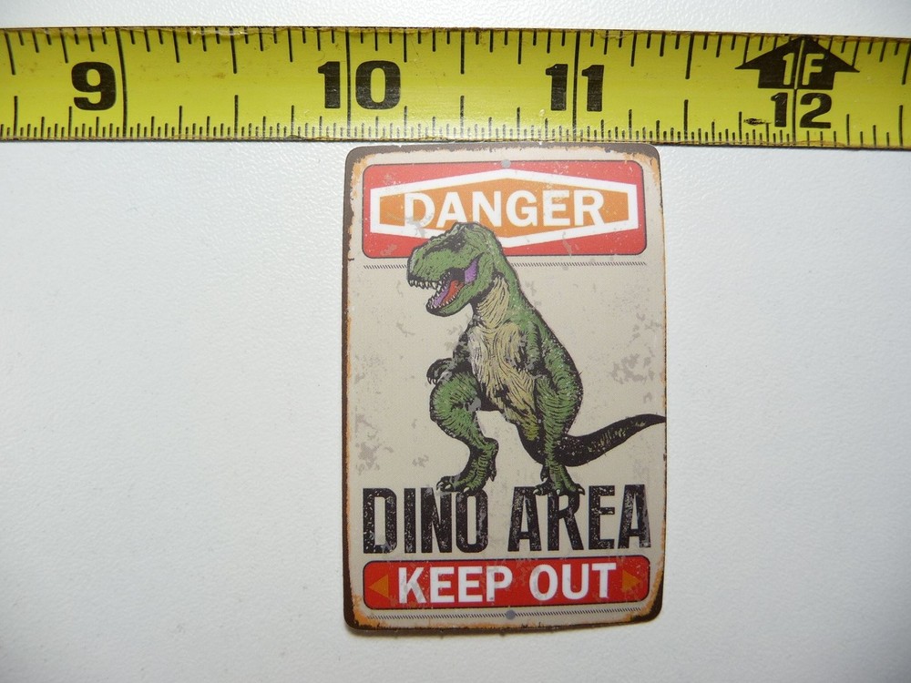 Danger Dino Area Keep Out Funny Dinosaur Sticker Decal for Wall or Door