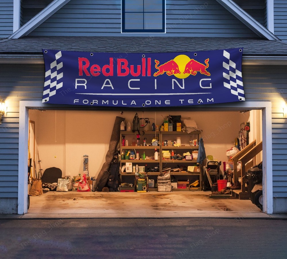 Red Bull Racing 2x8 ft Banner Motorcycle Garage Car Man Cave Wall Decor Sign