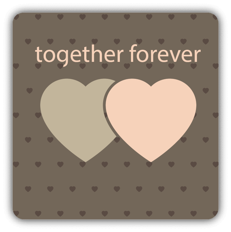 Hearts Forever Together Valentine's Day Retro Vintage Car Bumper Sticker Decal