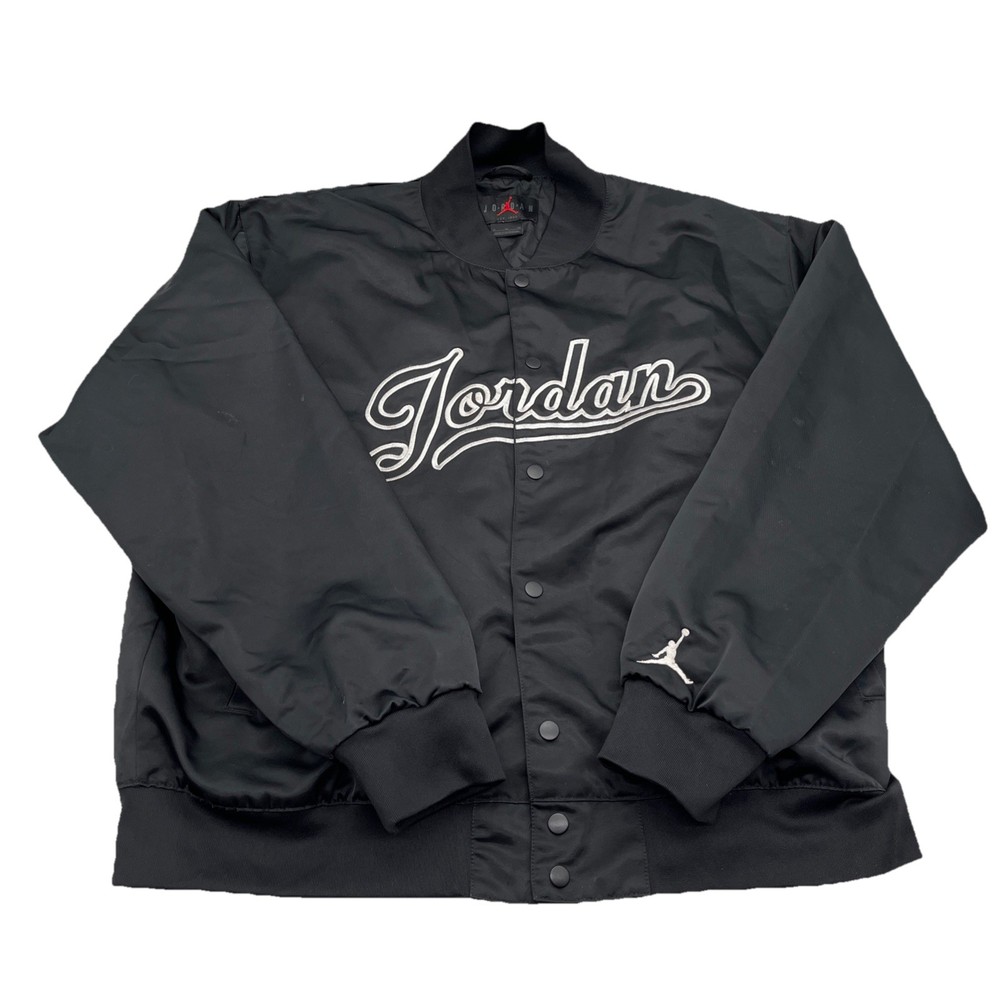 Nike Jordan Script Varsity Bomber Jacket Black XL Jumpman FN4659-010