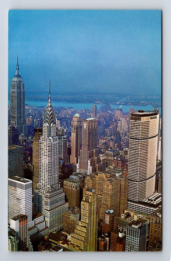 Vintage Postcard of NYC Midtown Manhattan Empire State Chrysler Building