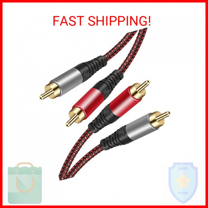 40Ft RCA Stereo Cable 2-Male to 2-Male Hi-Fi Audio Subwoofer Wire