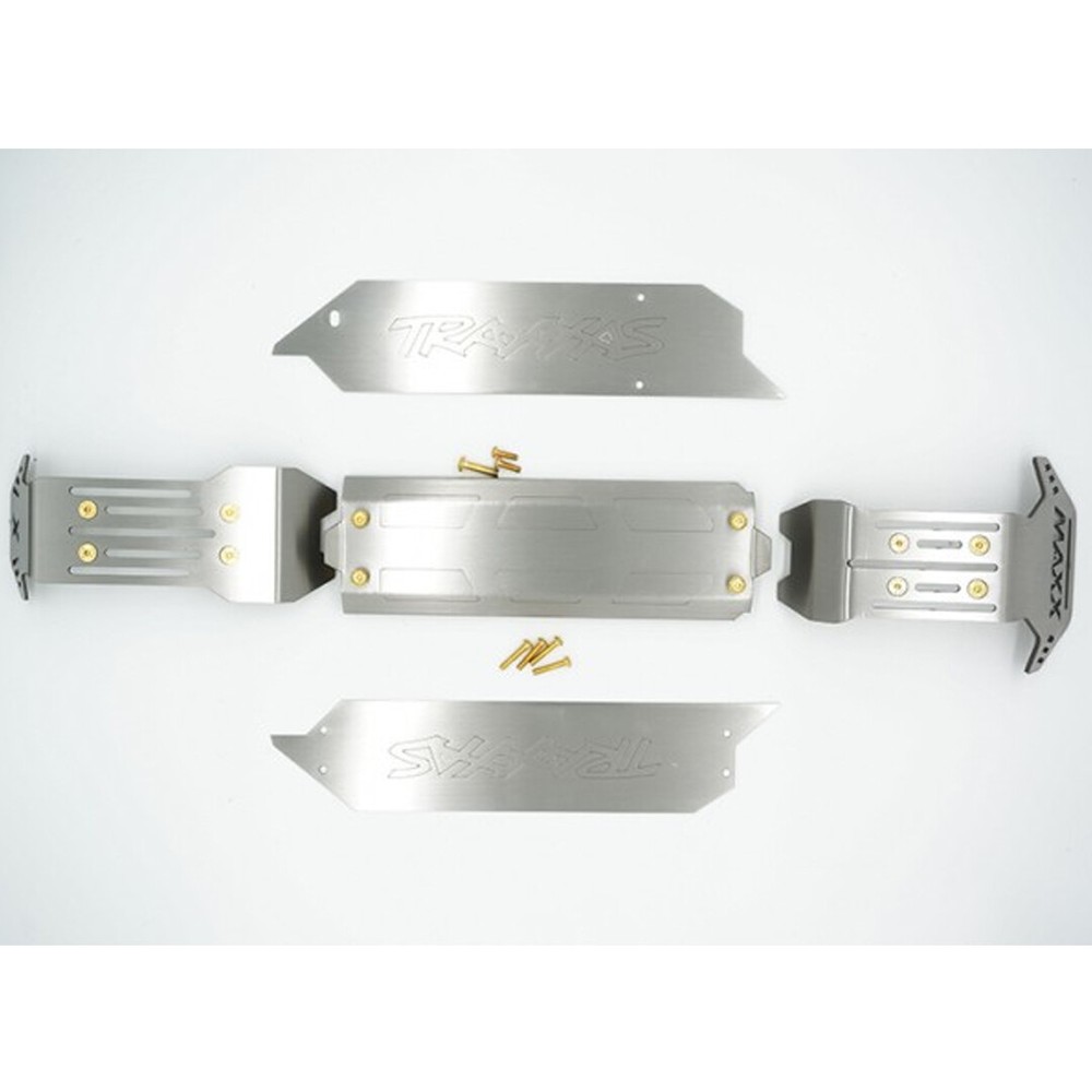 NEW GPM Steel Skid Plates Front/Center/Rear Chassis Set Maxx FREE US SHIP