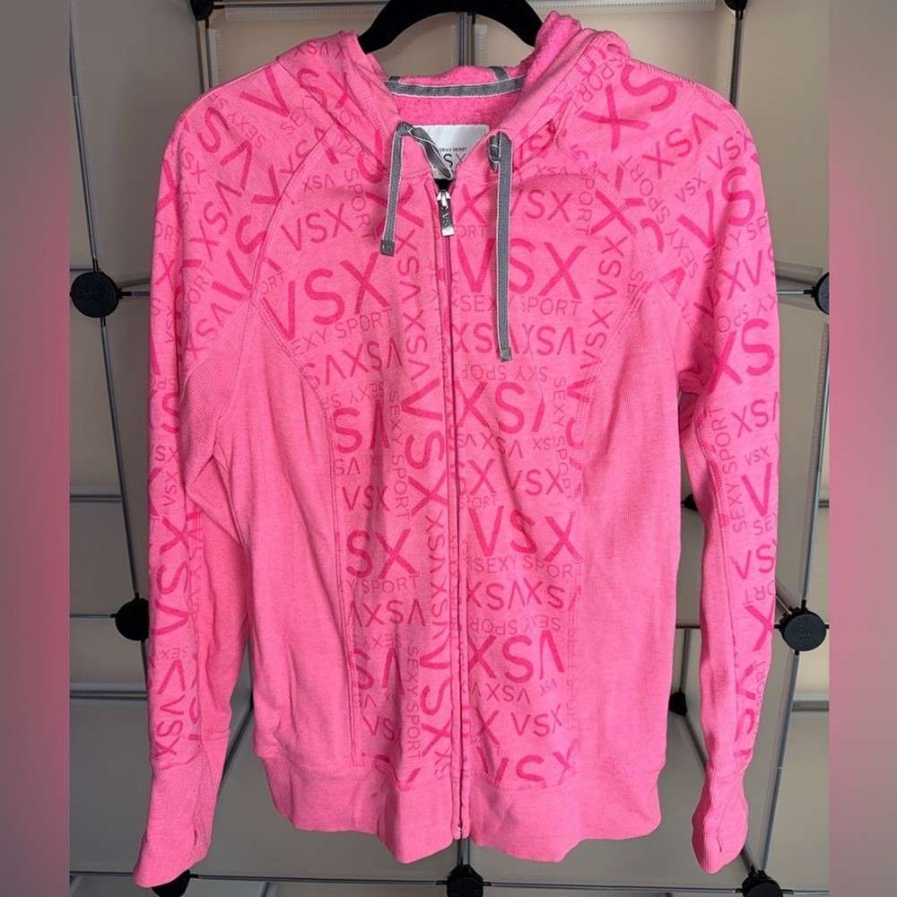 Victoria's Secret VSX Sexy Sport Women's Pink Logo Hoodie Size L