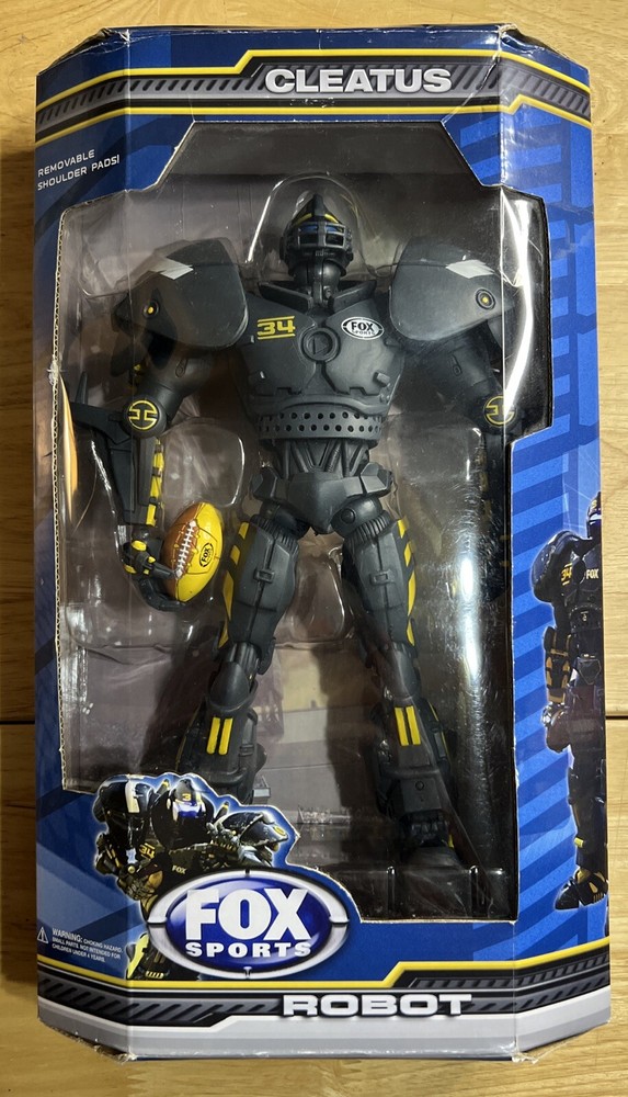 Robot Cleatus Fox Sports NFL Player #34 Action Figure 10” New In WORN Box
