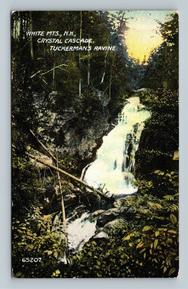 White Mountains NH Crystal Cascade Ravine New Hampshire c1914 Vintage Postcard