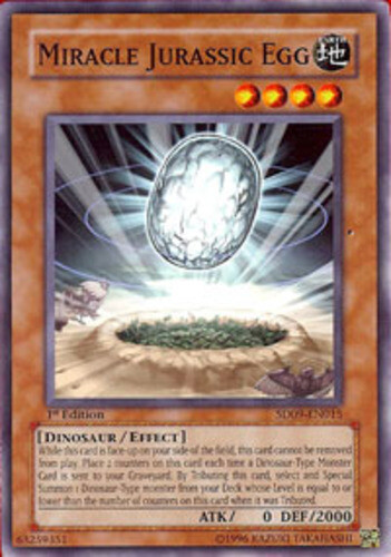 Miracle Jurassic Egg - SD09-EN015 - Common - 1st Edition x3 - Lightly Played