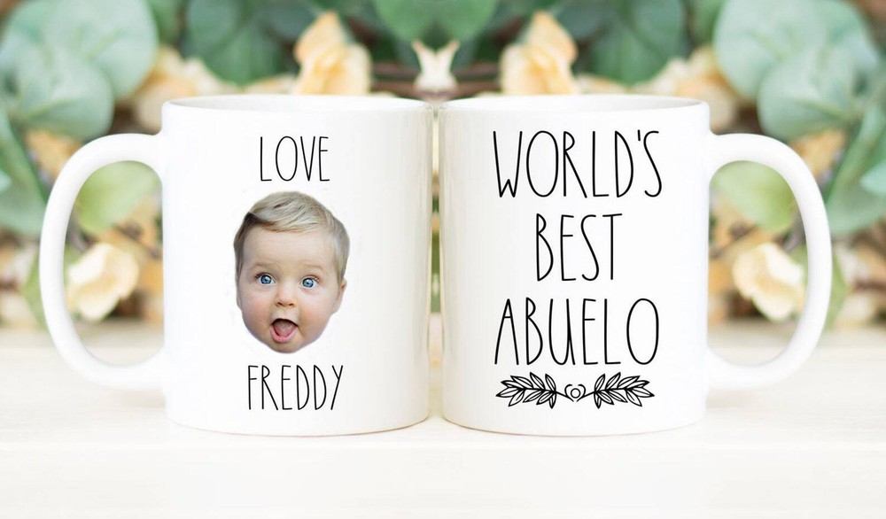 La mejor taza de café Abuelo del mundo regalo del día del padre personalizada con foto de niños