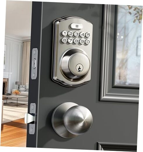 Smart Keyless Entry Door Lock – Backlit Keypad Deadbolt with 2 Knobs
