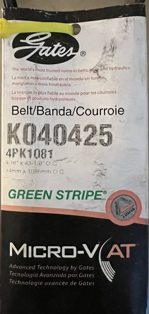 Serpentine Belt-Premium OE Micro-V Belt Gates K040425