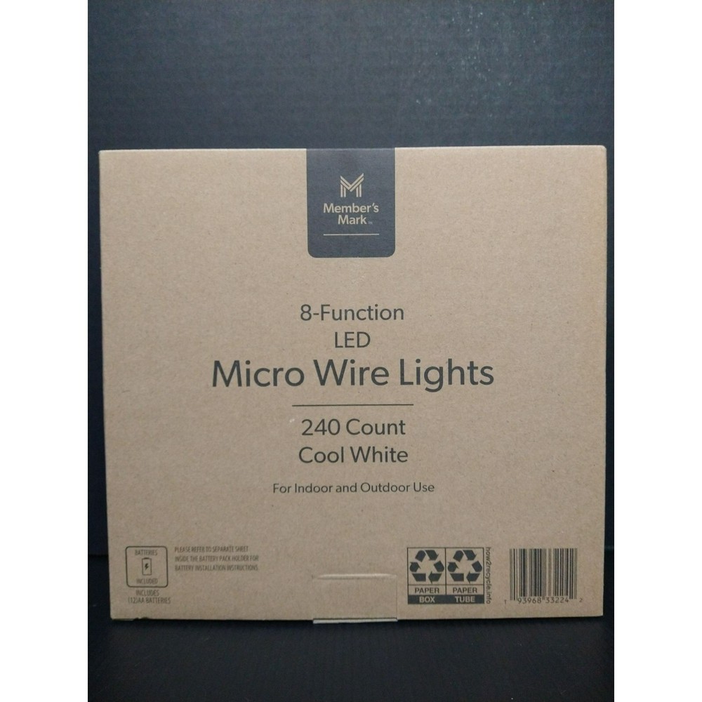 Members Mark 240-Count Cool White LED Micro Wire Lights with 8 Functions-image