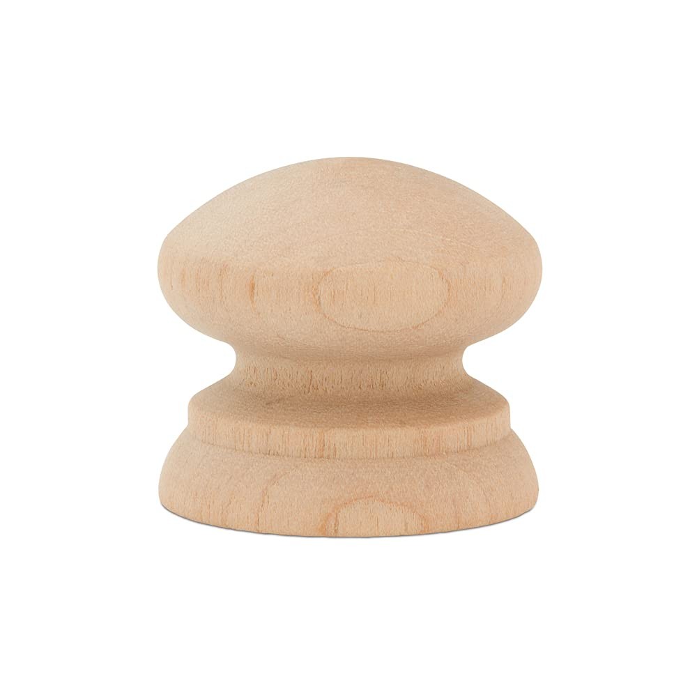 British Wood Knobs 1-1/4 Inch Unfinished Round Wooden Knobs Pack of 25 for Cabinets Drawers DIY