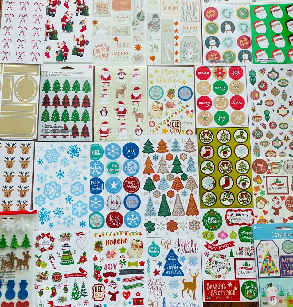 Xmas STICKERS Gift Set, Christmas Stocking stuffers 399+ Wholesale Sticker Lot