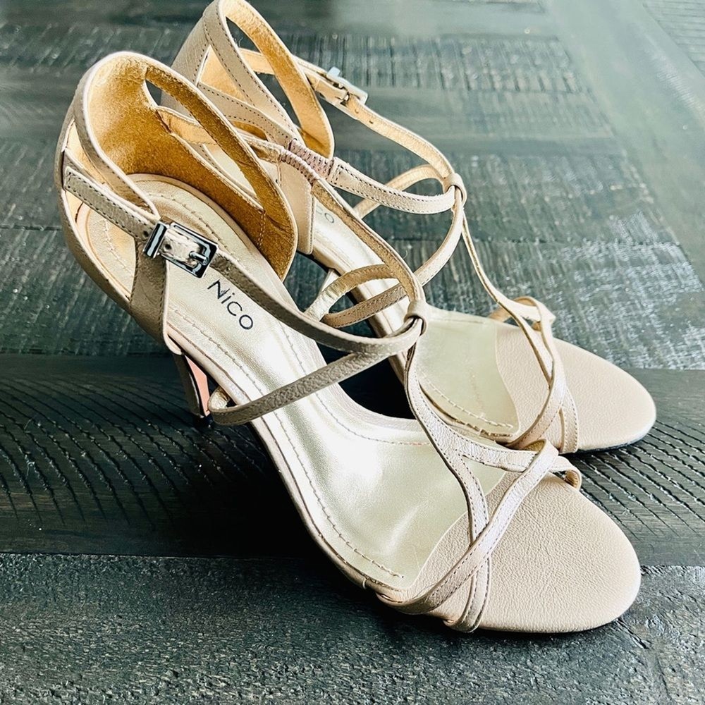 Klub Nico Tan Leather High Heels Size 7 Fashionable Women's Shoes