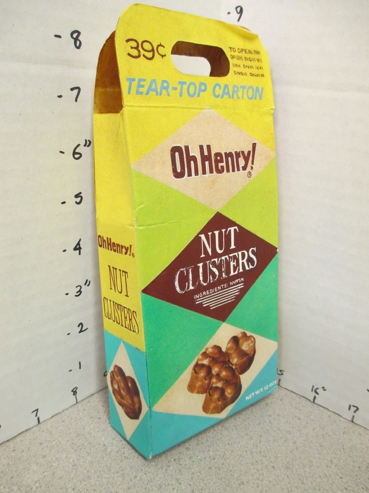 1950s OH HENRY Nut Clusters candy bar box mockup by Williamson Candy Co