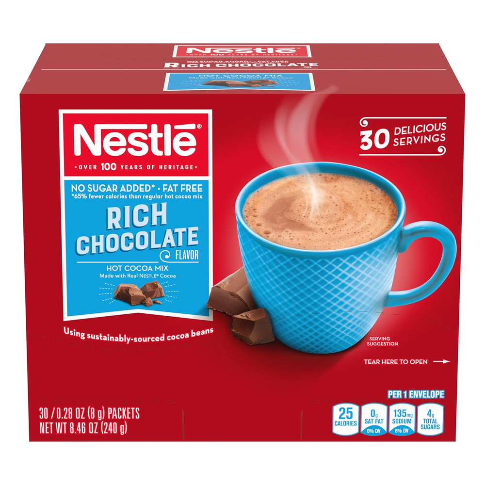 Nestle No Sugar Added Fat Free Hot Cocoa Mix Packets
