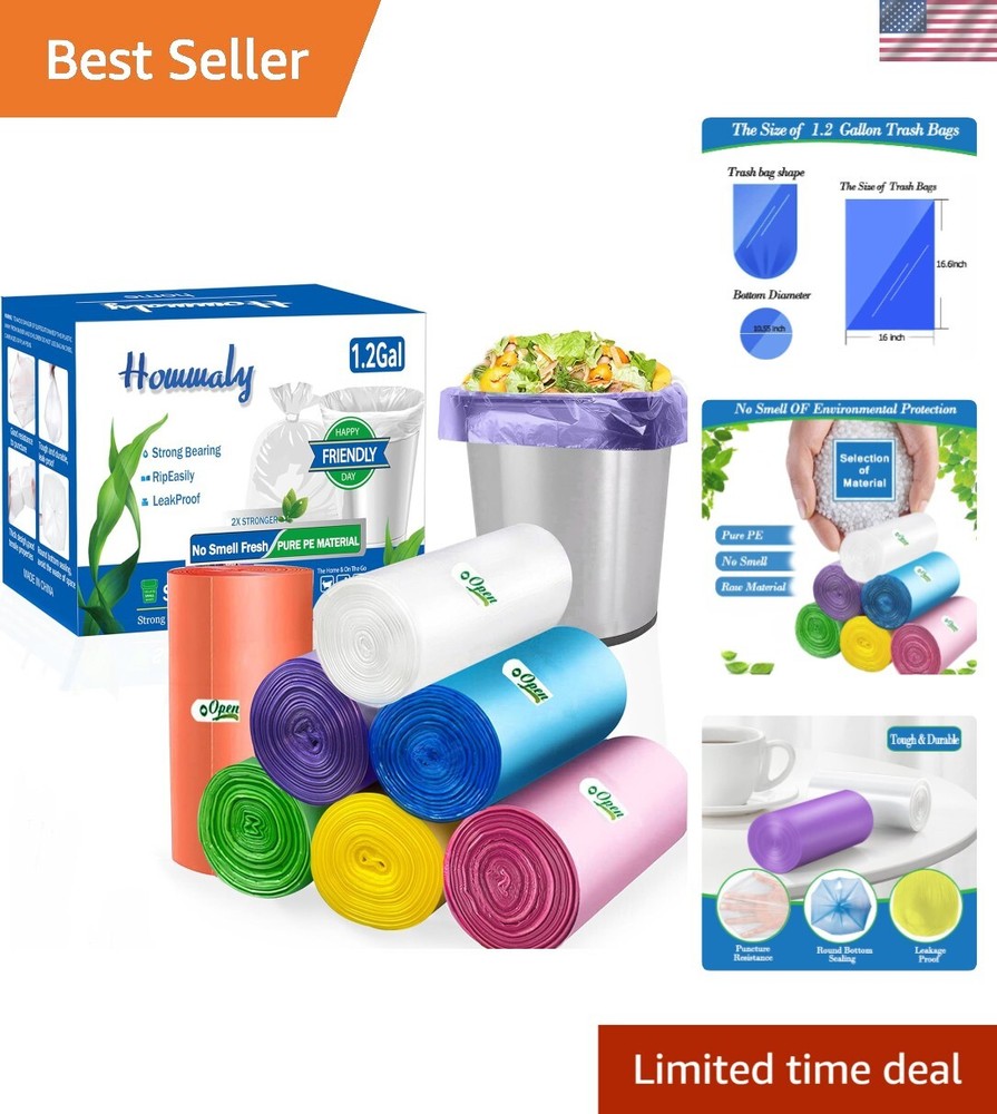 1.2 Gallon Heavy Duty Scented Leakproof Trash Bags 350 Count