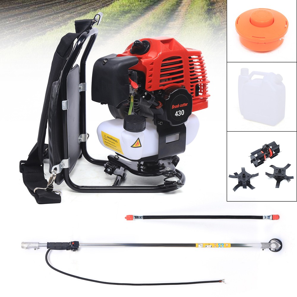 3-in-1 2 Stroke Backpack Gas Brush Cutter Trimmer Mower 1250W 3200rpm