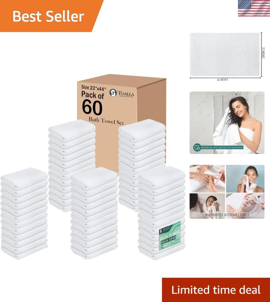 100% Cotton 500 GSM Super Absorbent Bath Towel Set of 60