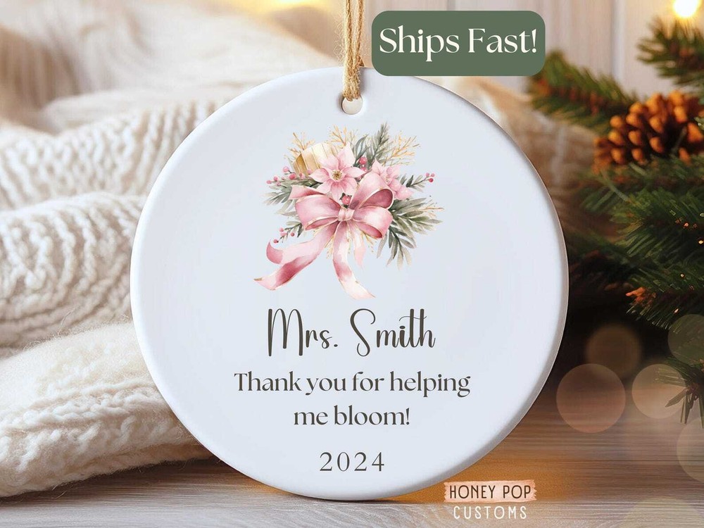 Teacher Christmas Ornament Personalized Teacher Appreciation Ornament Custom