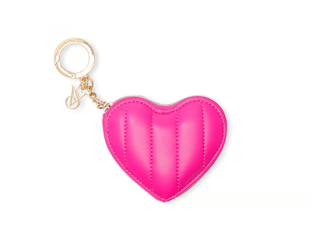 Victoria's Secret Pink Heart Keychain Pouch Wallet Gift Idea
