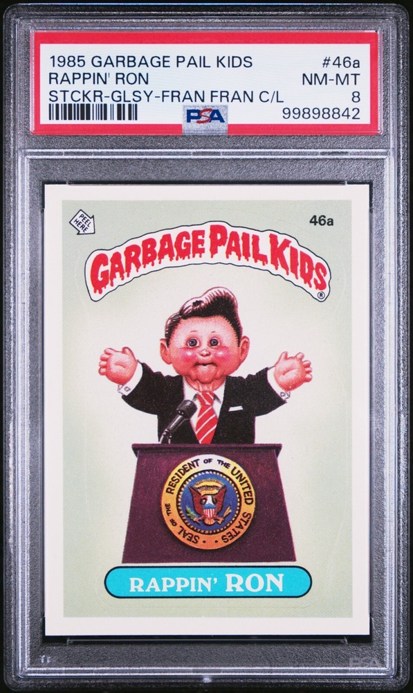 1985 Garbage Pail Kids Series 2 OS2 RAPPIN RON 46a GLOSSY PSA 8 FRAN CHECKLIST