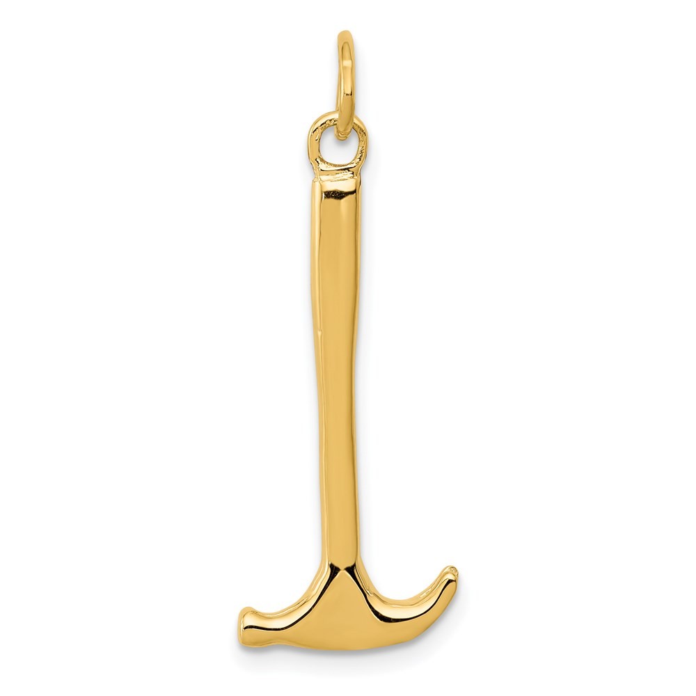 14K Yellow Gold 3-D Hammer Charm Pendant L-30 mm, W-15 mm 1.44gm