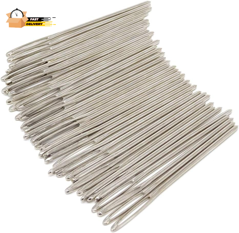 40Pcs 2.7 Inch Metal Large Eye Blunt Needles Yarn Needles for Knitting C