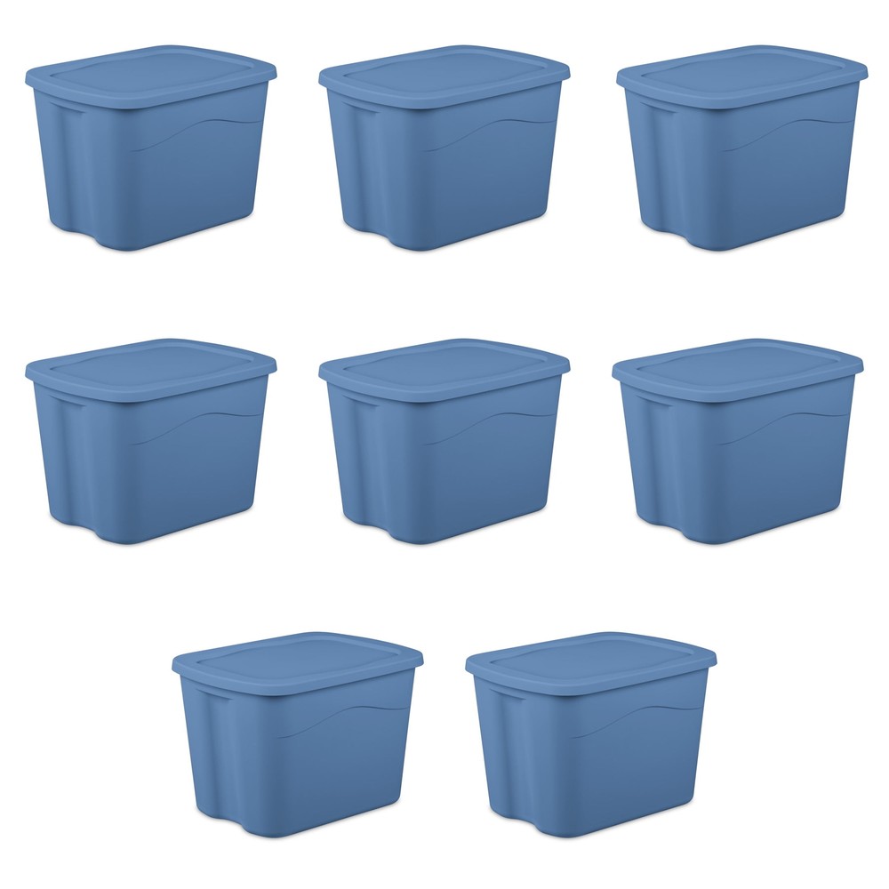 Sterilite 18-Gallon Light Blue Storage Bin with Secure Snap Lid  