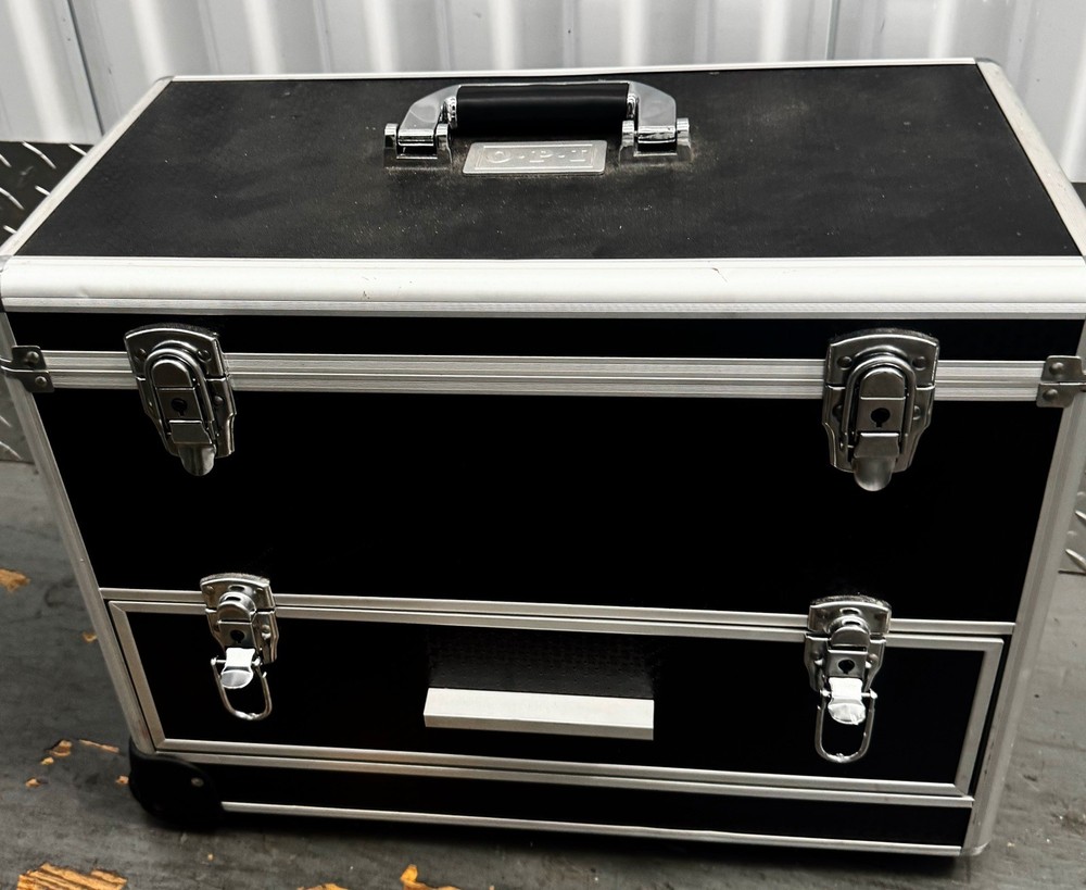 Rolling Opi Nail Polish Make Up Hair Cart Travel Trunk Suit Case Black Handle l