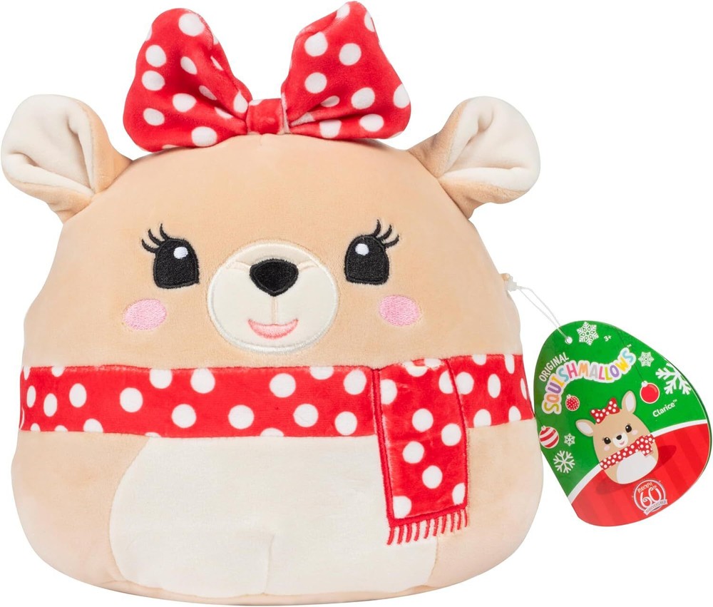Squishmallows Original 8-Inch Clarice - Rudolph The Red Nosed Reindeer - Officia