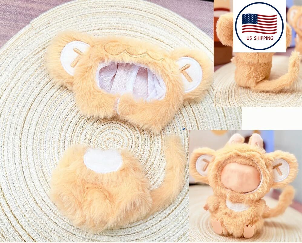 Labubu Monkey Doll Clothes Set with Keychain Accessories