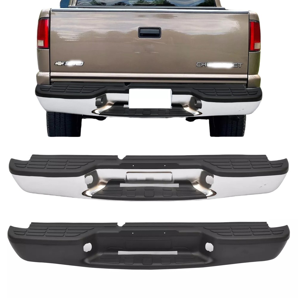 New Steel Rear Step Bumper Assembly for 1998-2004 Chevy S10 Sonoma Fleetside TX