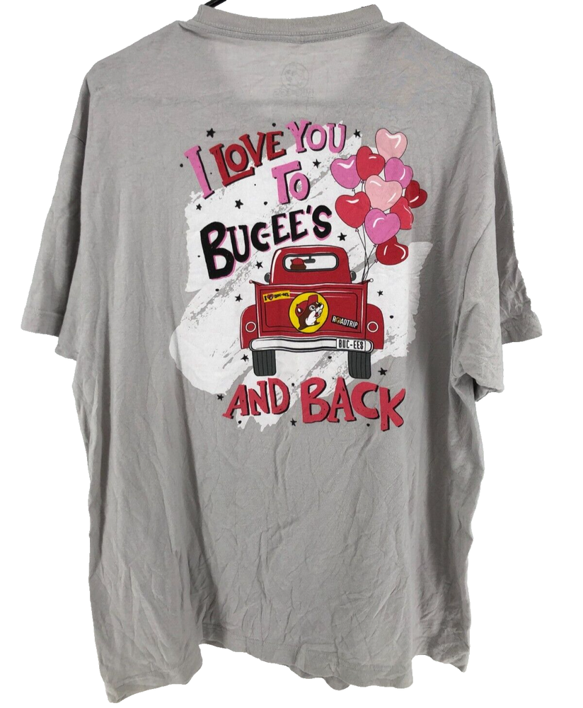 Buc-ee's Valentine Short Sleeve T-Shirt Men's Size XL Gray