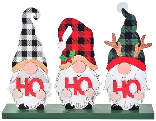 Christmas Decoration for Home, Rustic Wooden Merry Christmas Sign with HOHOHO