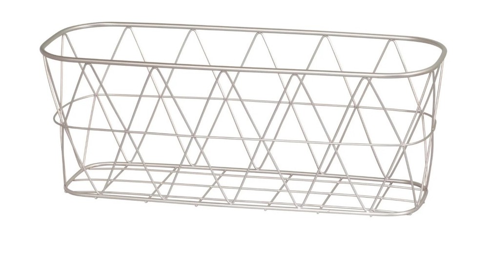Better Homes & Gardens Large Satin Bathroom Steel Wire Storage Basket, Silver