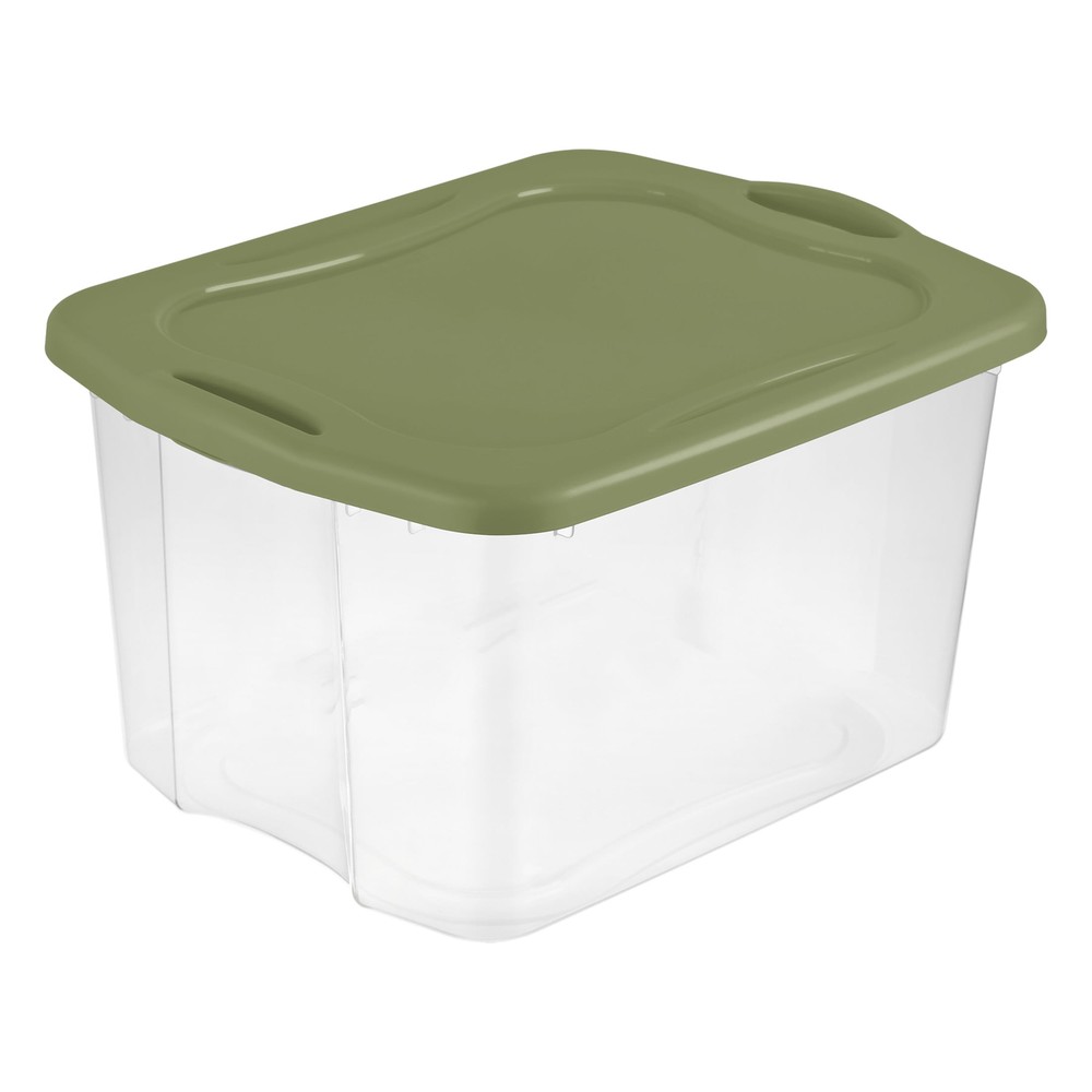 Green Storage Bin with Full-Grip Handles for Easy Carrying