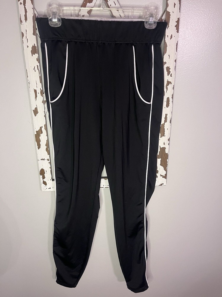 Gymshark Recess Joggers Black Small High Rise Fold Over Waistband with Pockets