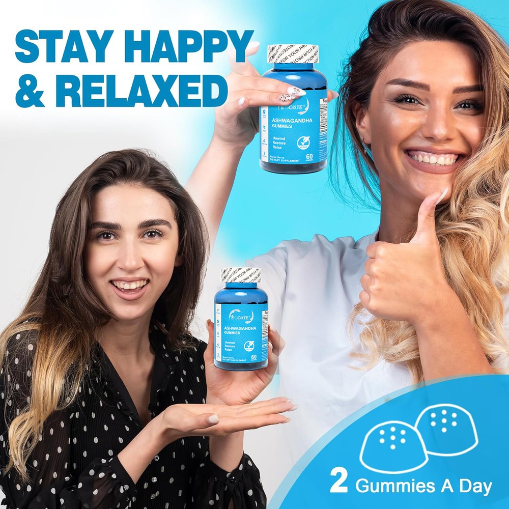 Ashwagandha Root Extract Gummies -- Mixed Berry VITAMIN D2 DIETARY SUPPLEMENT