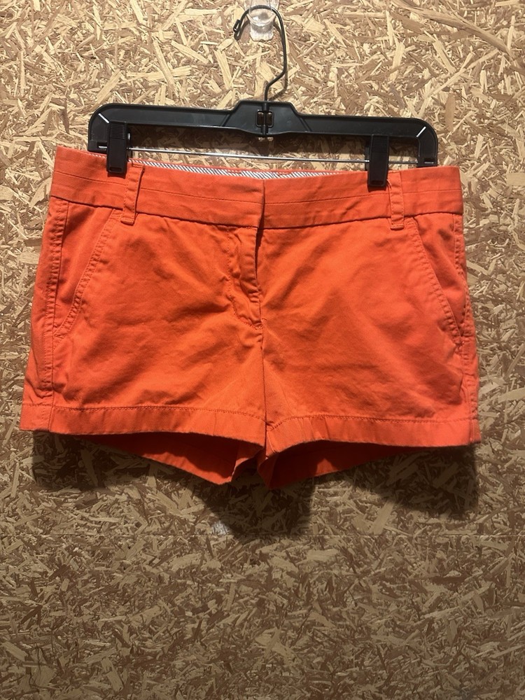 J Crew Chino Broke In Orange/Red Shorts Size 6