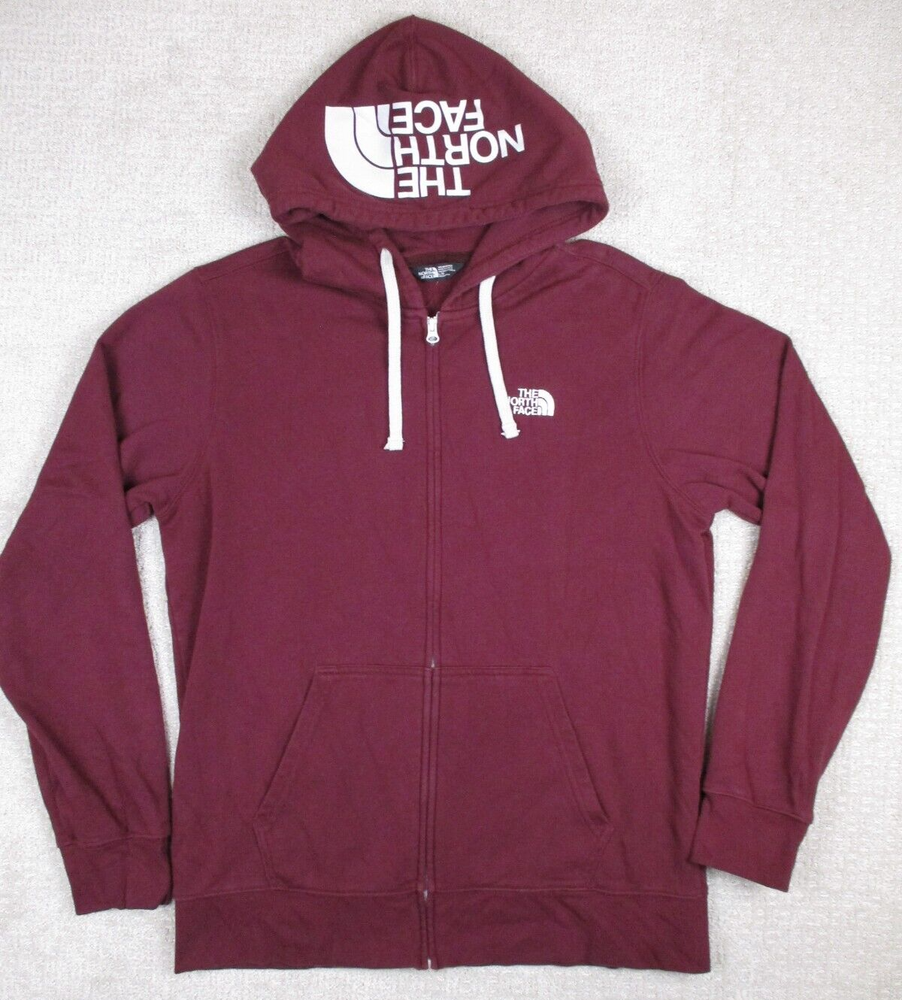 The North Face Big Logo Red Full Zip Hoodie for Men Size L