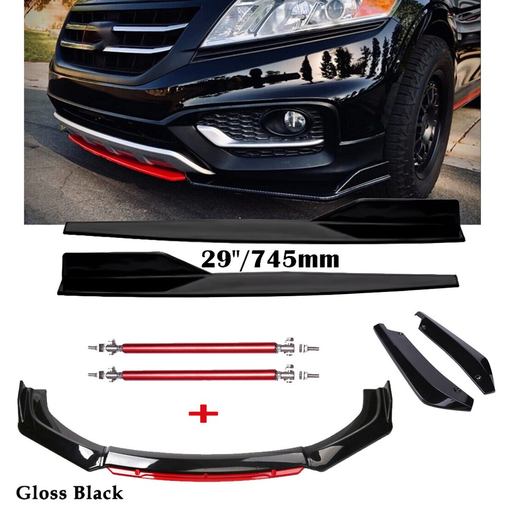Front Bumper Lip Spoiler Splitter Rear Lip Side Skirt For Honda Accord Civic