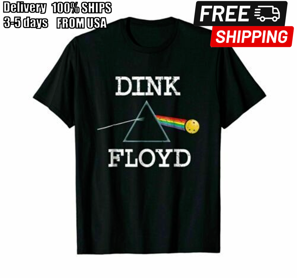 Dink Floyd Pickleball Funny Black T-Shirt Tee T-Shirt Short Sleeve