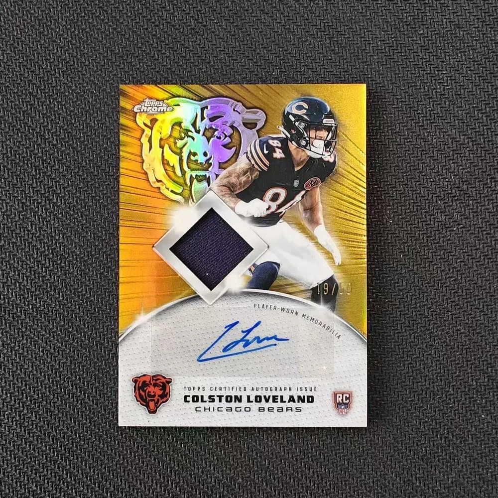 2025 Topps Chrome Colston Loveland Gold 19/50 Rookie Patch Autograph Bears HS67