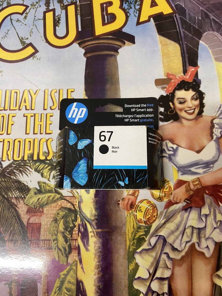 HP 67 Black Original Ink Cartridge New Unopened Jan 2024