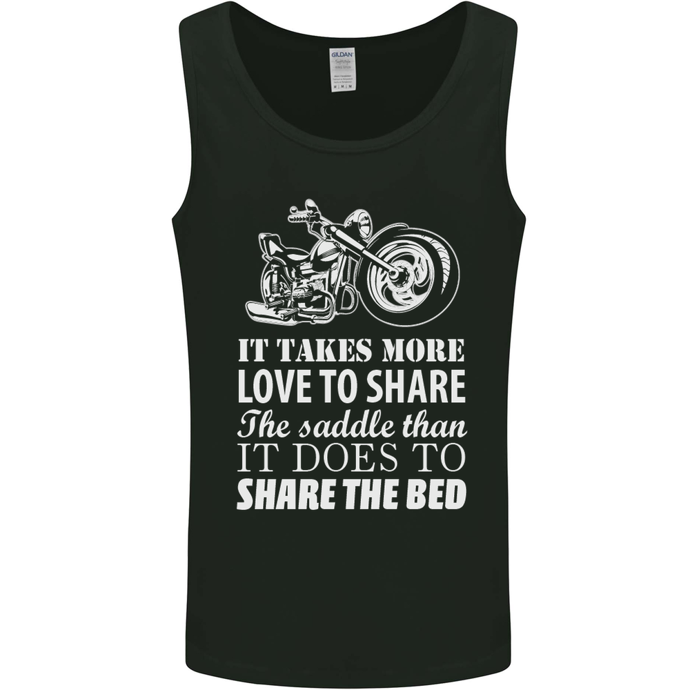 Share the Saddle Motorcycle Motorbike Biker Mens Vest Tank Top