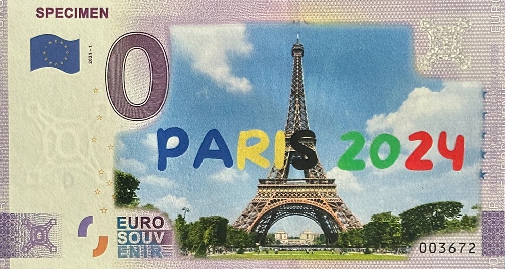 Ticket Specimen Colour Games Olympics Paris 2024 Number Various