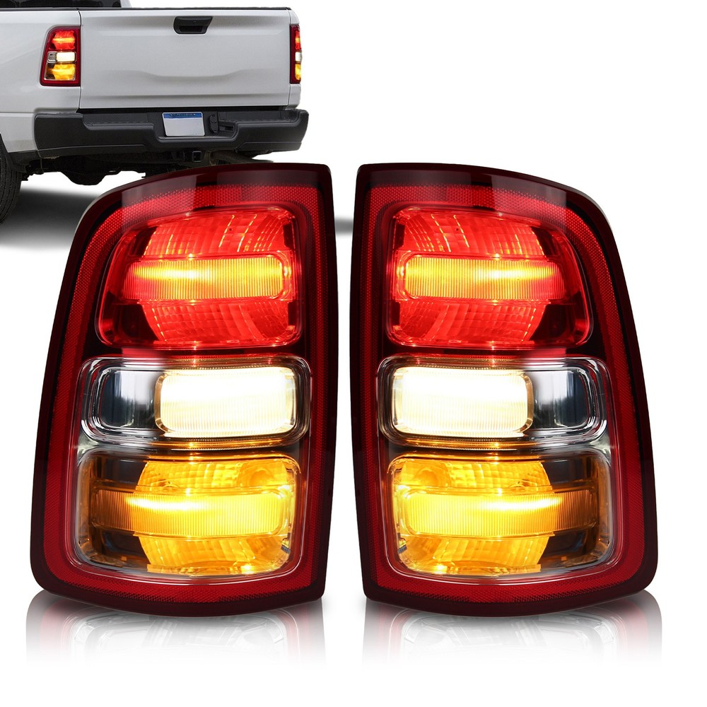 Halogen Tail Light For 2019-2024 RAM 2500 3500 With bulbs Chrome Pair Left+Right