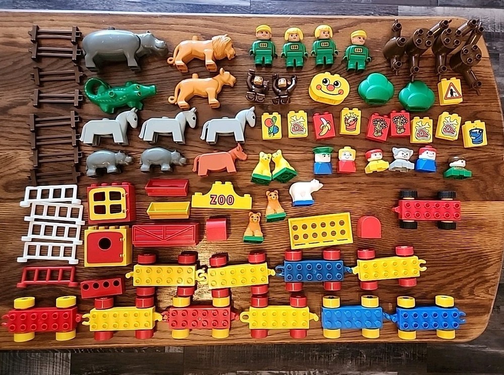 70-Piece Lego Duplo Zoo Safari Set with Animals People Trees Train Fence