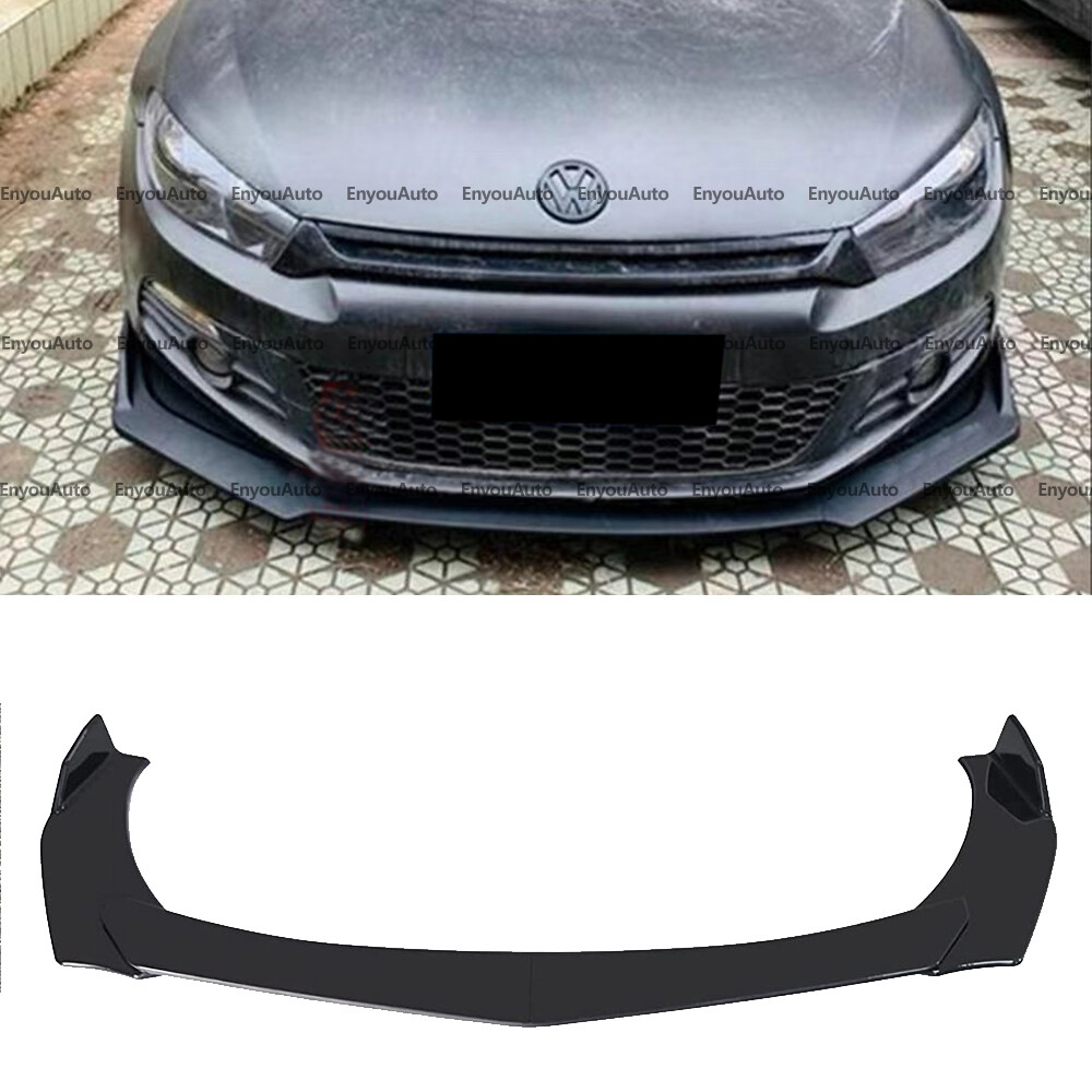 For Volkswagen Jetta Universal Front Bumper Lip Spoiler Splitter Glossy Black